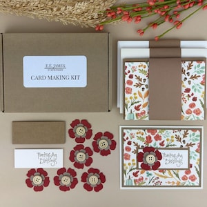 Thanksgiving Card Making Kit for Adults to DIY 6 Autumn Floral Greeting Cards, Fall Card Making Supplies Easy DIY Craft Kit for Beginners – adult craft kit