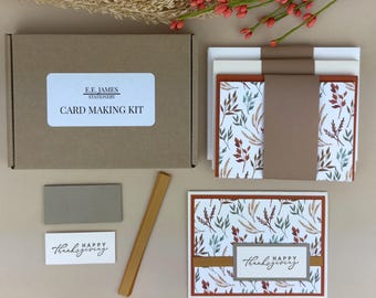 Thanksgiving Card Making Kit for Adults to DIY 6 Autumn Greeting Cards: Easy DIY Papercraft Card Making Supplies for Beginner Fall Craft Kit
