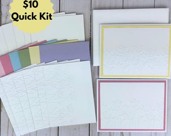 Tulip Embossed Card Making Kit for Adults to DIY 6 Basic Greeting Cards, Beginner Craft Kit Card Making Supplies for Basic Cardmaking Craft