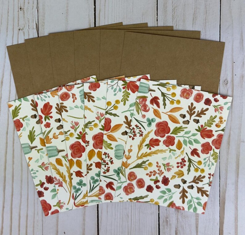 Thanksgiving Card Making Kit for Adults to DIY 6 Autumn Floral Greeting Cards, Fall Card Making Supplies Easy DIY Craft Kit for Beginners immagine 5