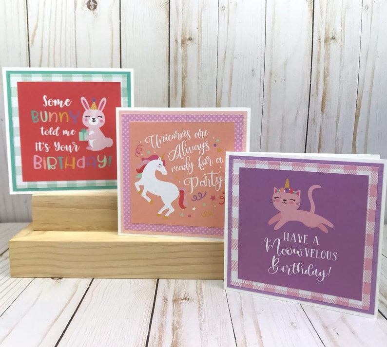 Birthday Card Variety Pack Birthday Cards for Little Girls Etsy