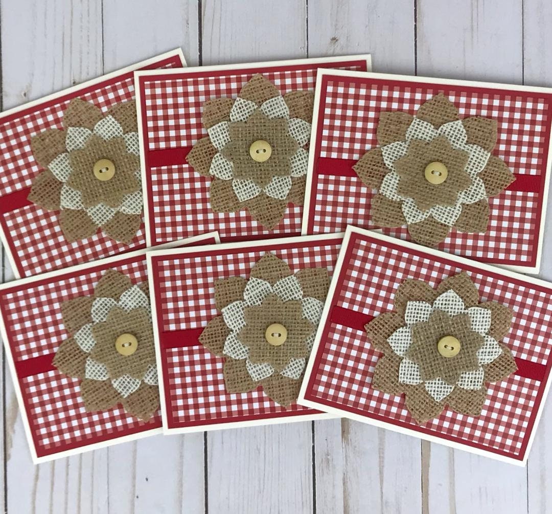 Rustic Cards Set of 6, Americana Cards, Just Because Cards, Summer ...