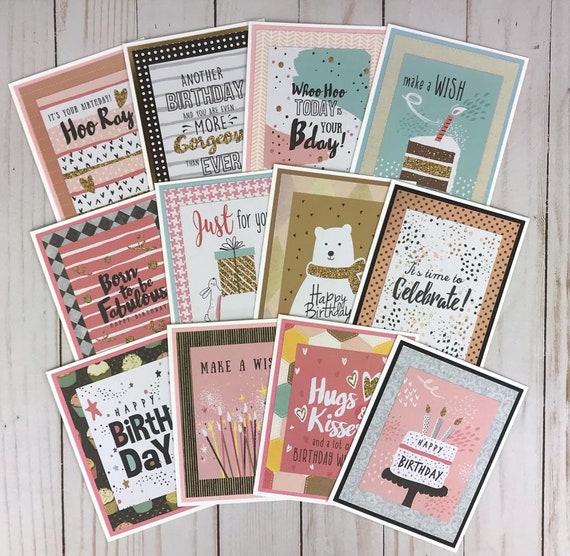 Birthday Card Variety Pack Happy Birthday Cards Birthday Etsy