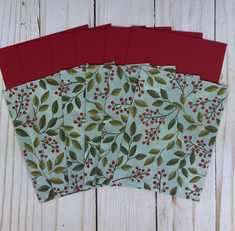 Merry Christmas Card Kit for Adults to DIY 6 Winterberries Holiday Cards: Easy Beginner Christmas Craft to Make Your Own Cards, Handmade Kit image 5