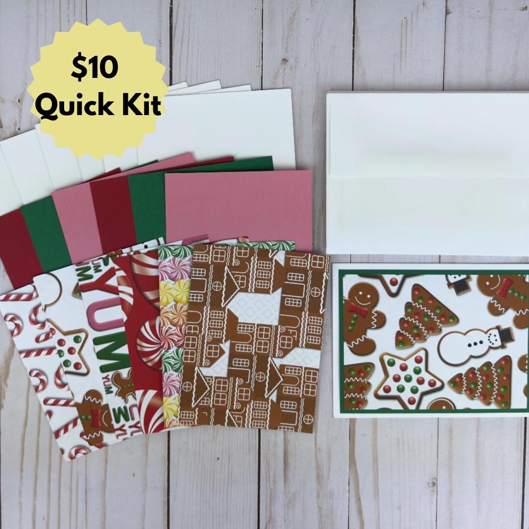 Basic Christmas Candy Card Making Kit for Adults to DIY 6 Holiday Cards ...