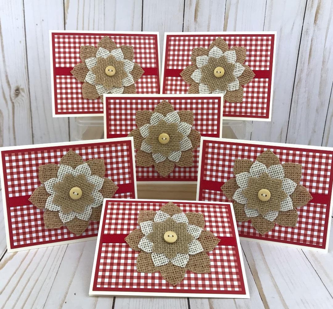 Rustic Cards Set of 6, Americana Cards, Just Because Cards, Summer ...