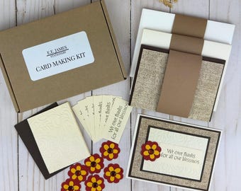 Thanksgiving Card Making Kit for Adults to DIY 6 Rustic Autumn Greeting Cards, Card Making Supplies Beginner Papercraft Easy DIY Card Kit