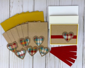 Fall Card Making Kit for Adults to Make 6 Embossed Fall Plaid Greeting Cards: Basic Card Making Supplies for Easy DIY Craft Kit for Beginner