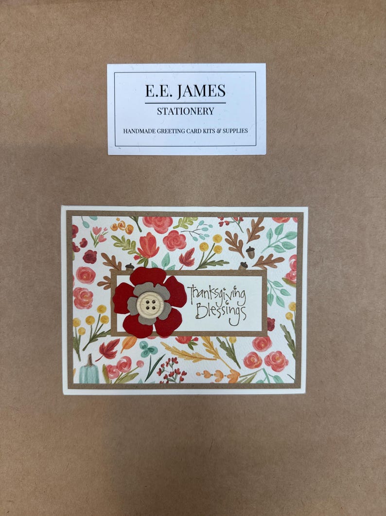 Thanksgiving Card Making Kit for Adults to DIY 6 Autumn Floral Greeting Cards, Fall Card Making Supplies Easy DIY Craft Kit for Beginners immagine 15