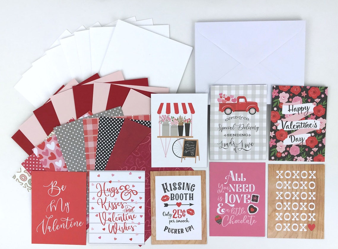 Valentine Card Making Kit for Adults DIY Valentines Kit Etsy