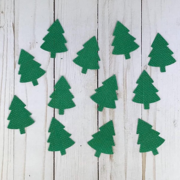 Christmas Tree Die Cuts for Cards, Burlap Trees, Decorations for Wreaths, Blanks for Crafts, Banner Die Cuts, Jute Embellishments, Pine Tree