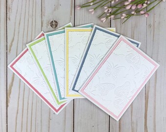 Butterfly Note Cards, Embossed Greeting Cards, Handmade Easter Cards, Butterfly Sympathy Card, Spring Cards Set, Butterfly Gifts for Mom