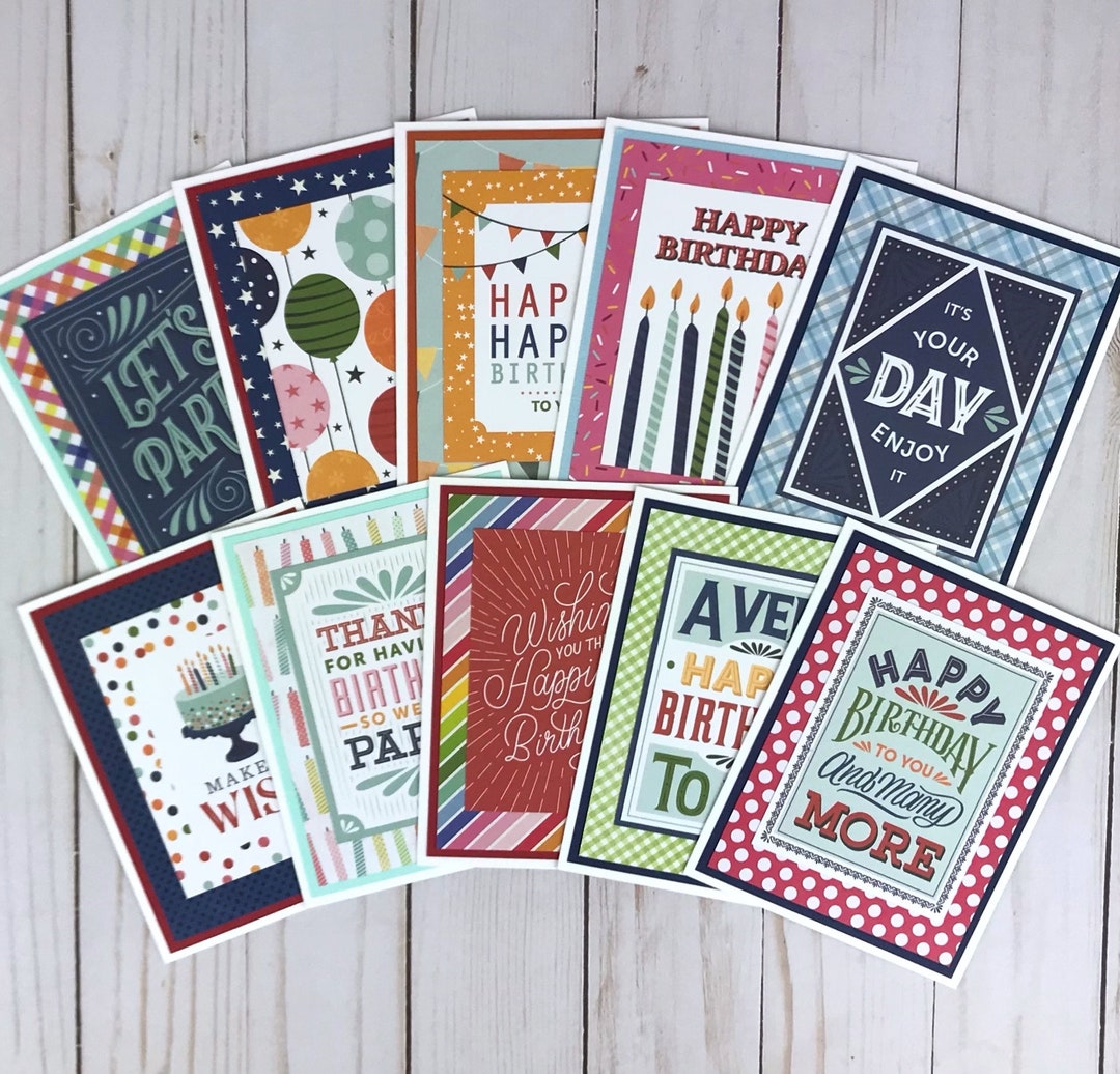 Birthday Card Variety Pack Happy Birthday Card Birthday Card Etsy