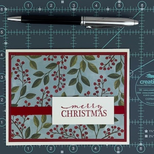 Merry Christmas Card Kit for Adults to DIY 6 Winterberries Holiday Cards: Easy Beginner Christmas Craft to Make Your Own Cards, Handmade Kit image 8