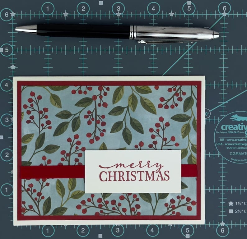 Merry Christmas Card Kit for Adults to DIY 6 Winterberries Holiday Cards: Easy Beginner Christmas Craft to Make Your Own Cards, Handmade Kit image 8
