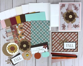 Fall Card Kits, Autumn Card Making Kit for Adults, Handmade Card Kit, Easy DIY Crafts, Card Kit to Make Your Own Cards, Fall Craft Kit DIY