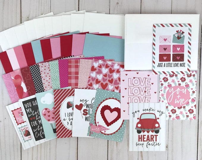 Valentine Card Making Kit for Adults, Valentine Craft Kit, Easy DIY