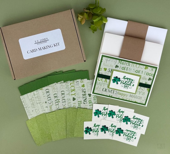 St. Patrick's Day Card Making Kit for Adults, Happy St. Patrick's Day Craft Kit DIY, Shamrock St. Paddy's Day Card Kit, Easy DIY Crafts