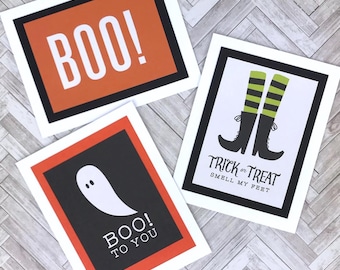 Halloween Greeting Card Set of 6 Cards, Halloween Cards for Kids, Blank Halloween Cards, Halloween Penpal, Fun Halloween Card, Spooky Cards