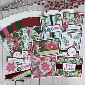 Handmade Christmas Card Making Kit for Adults to DIY 6 Holiday Cards: Beginner Christmas Craft Kit to Make Your Own Cards Papercraft Kit