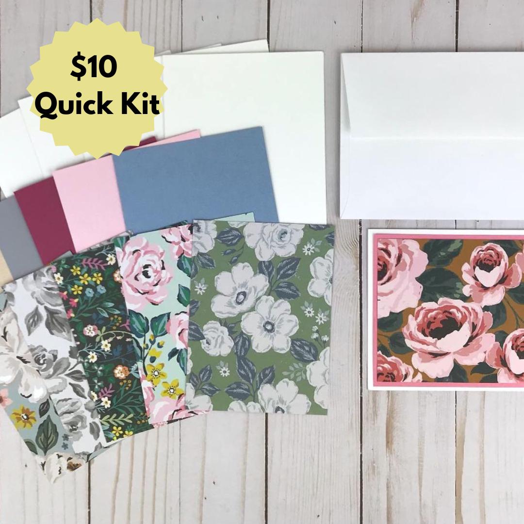 Floral Card Making Kit for Adults, Flower Card Kit to DIY Greeting Cards, Easy Beginner Craft Kit for Cardmaking, Paper Craft Kit Gift Her
