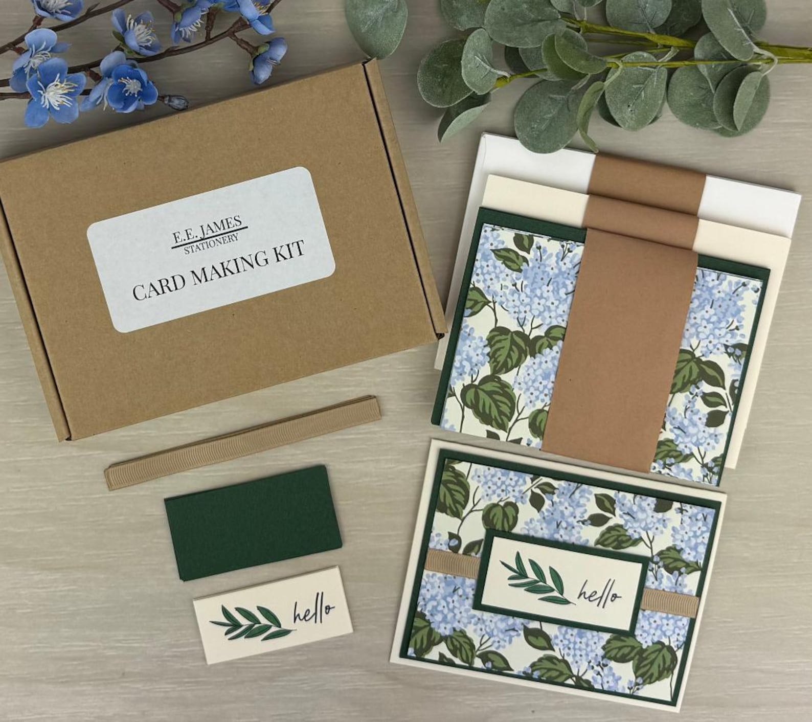 Blue Hydrangea Flower Card Making Kit for Adults, Set of 6 Hello DIY ...