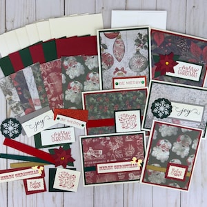Christmas Card Kit to Make, Holiday Card Making Kit for Adults, Cardmaking Kit, Card Making Supplies, Christmas Craft Kit, Handmade Card Kit