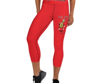 The Bag Chaser (Red) Yoga Capri Leggings with Pocket