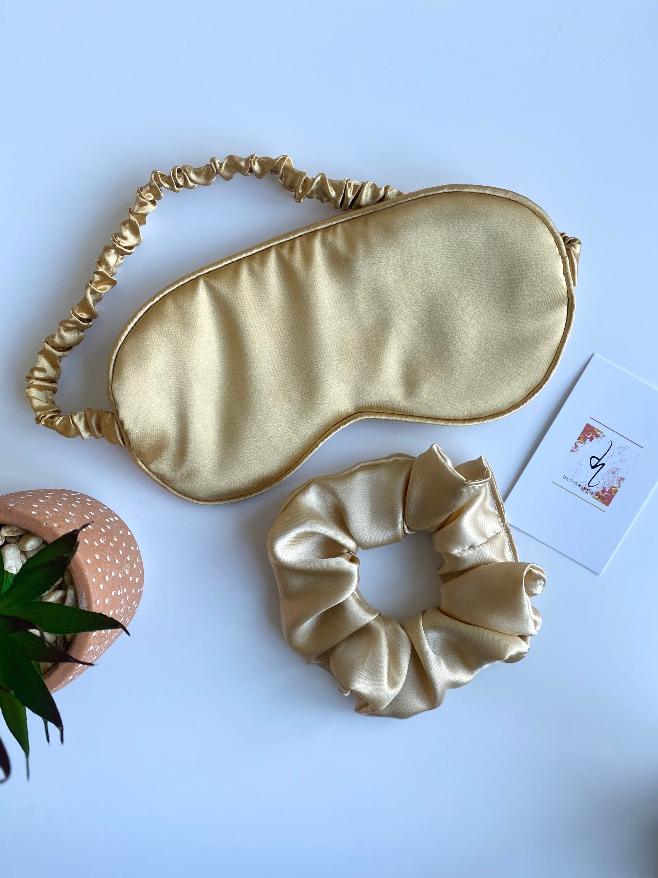 Luxury Champagne Gold Blackout Sleep Mask with Matching Etsy