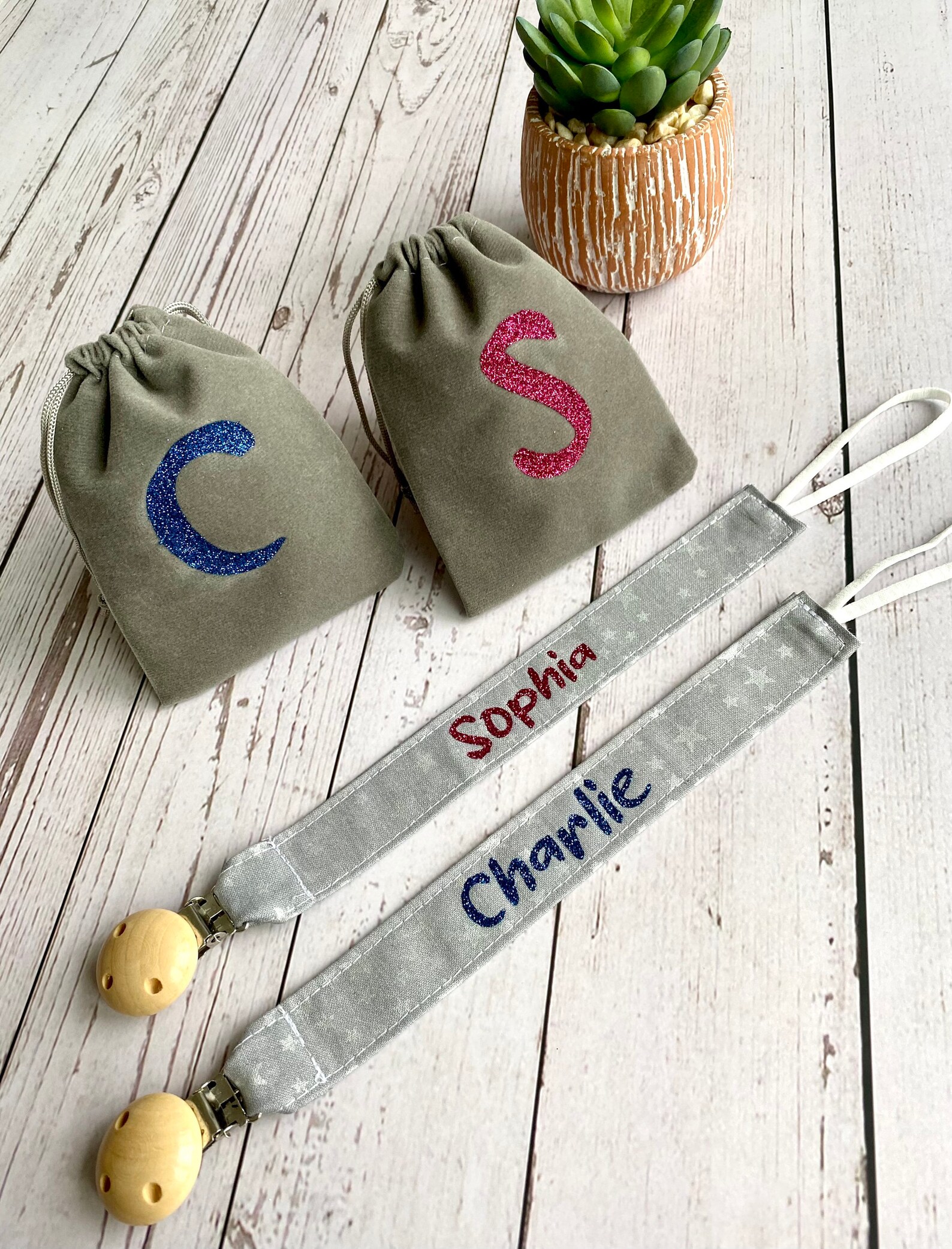 Personalised Name Baby Dummy Clip Custom Name Dummy Clip Etsy
