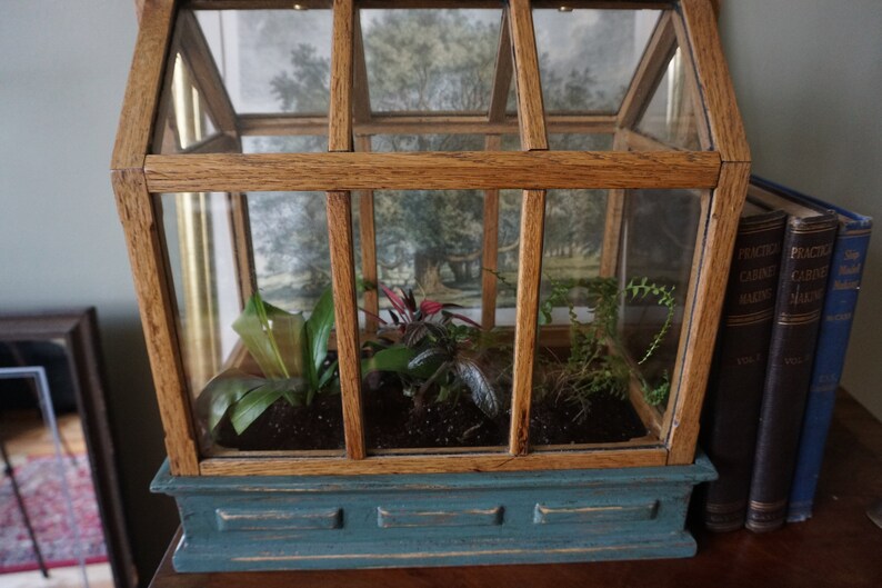 Victorianstyle Wooden Terrarium Etsy