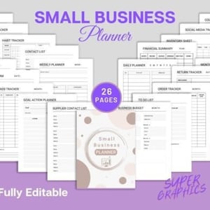 Small Business Planner Printable, Craft Business Canva Template