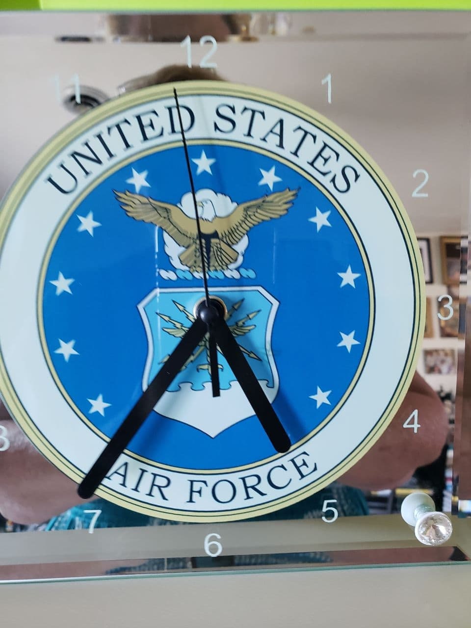 Airforce Clock Glass Clock Military Clock Battery Clock Etsy