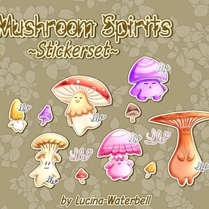 Jeu d'autocollants Spiritueux aux champignons