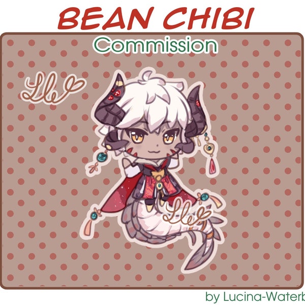 Personalisierte Kunst Commission / Bean Chibi