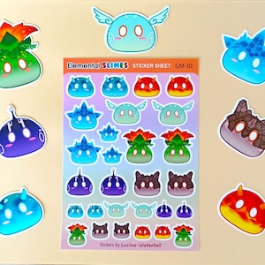 Arkusz naklejek Elemental Slimes - Genshin Impact
