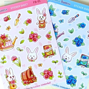 Feuilles d'autocollants de lapin de jardin