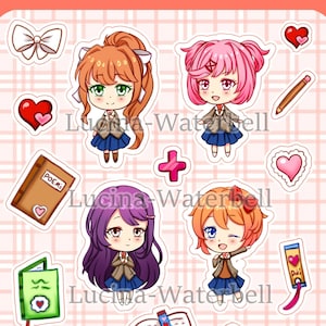Foglio di adesivi Doki Doki Literature Club
