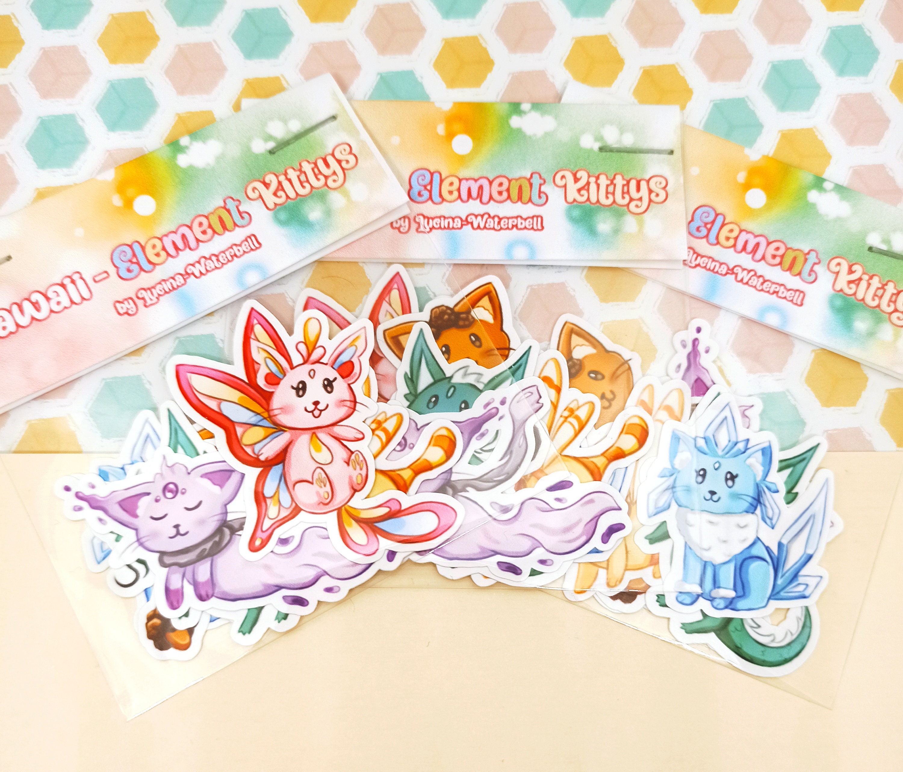 Stickerset: Elemental Kittys Set 2