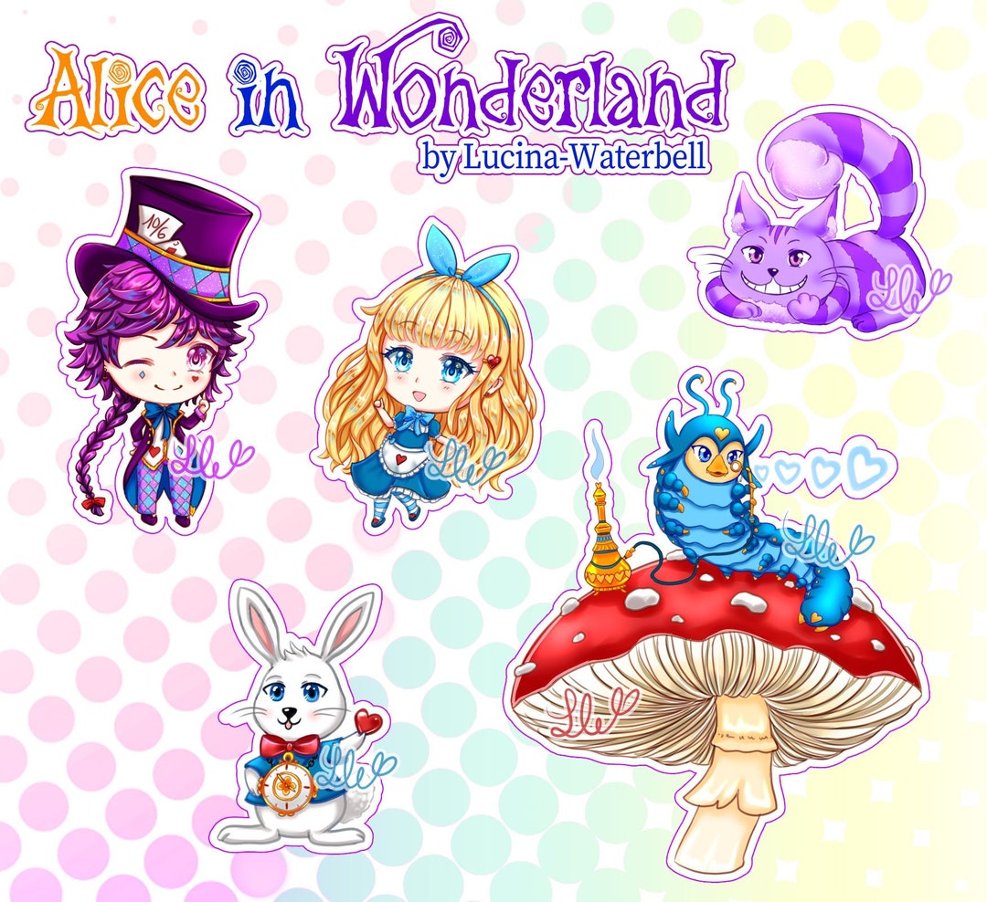 Alice in Wonderland Stickerset - Etsy