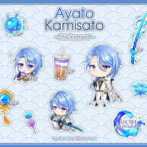 Zestaw naklejek Ayato Kamisato, Genshin Impact