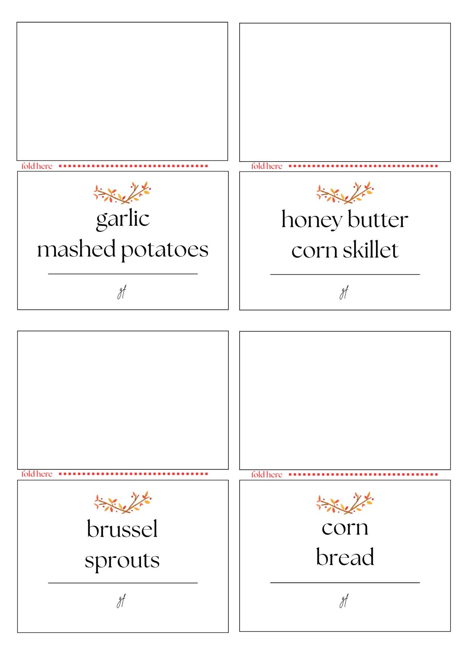 Editable Thanksgiving Food Labels | Buffet Table Tags | Fall Dinner ...