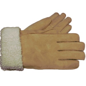 Lambskin gloves for women, curly fur