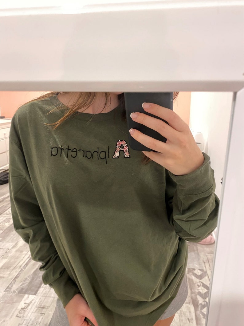 Hand Embroidered Custom Long Sleeve Shirt