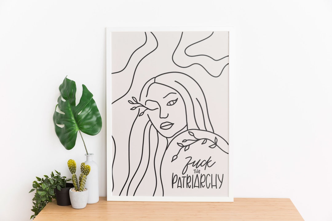 Patriarchy A4 Print Line Drawing Feminism Handlettering Feminist Art