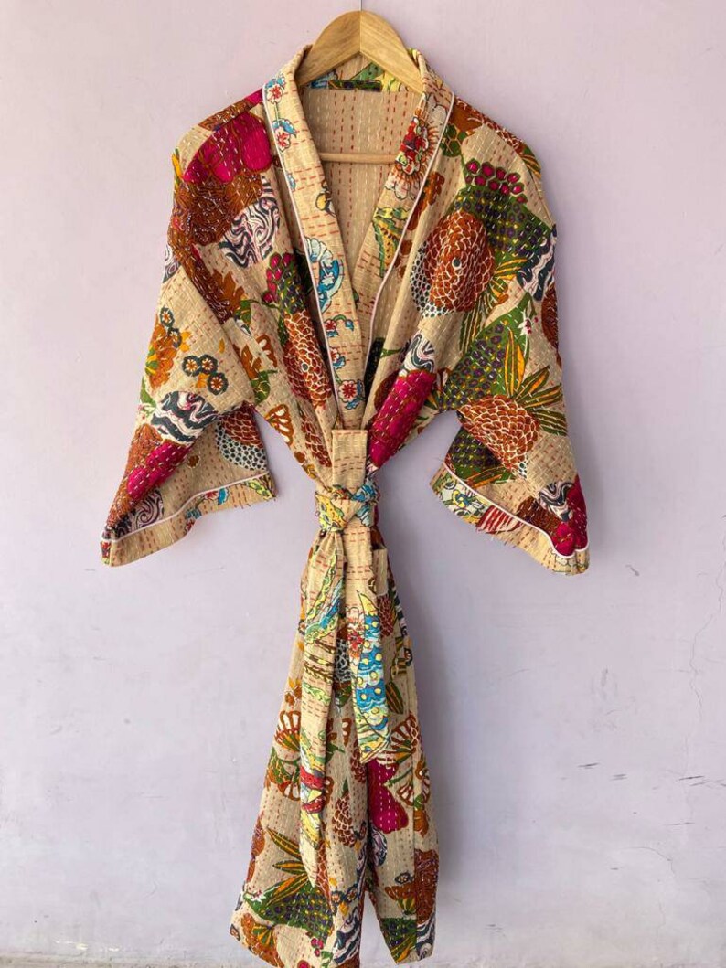 Fruit Print Kantha Quilt Cardigan Robe Bridal Robe - Etsy