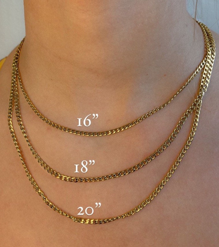 Curb Chain 3mm Wide Unisex Necklace 18k Gold Plated Etsy curb-chain-3mm-wide-unisex-necklace-18k-gold-plated-etsy
