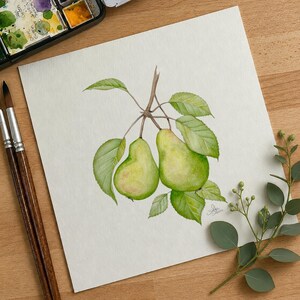 Set of Six Watercolor Prints | Signed Fine Art Prints on Textured Watercolor Paper | Botanical Fruit Art | Farmhouse Kitchen Wall Decor image 14