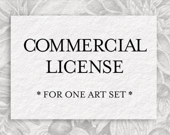 COMMERCIAL LICENSE add-on ~ license to use ONE art set on items for sale