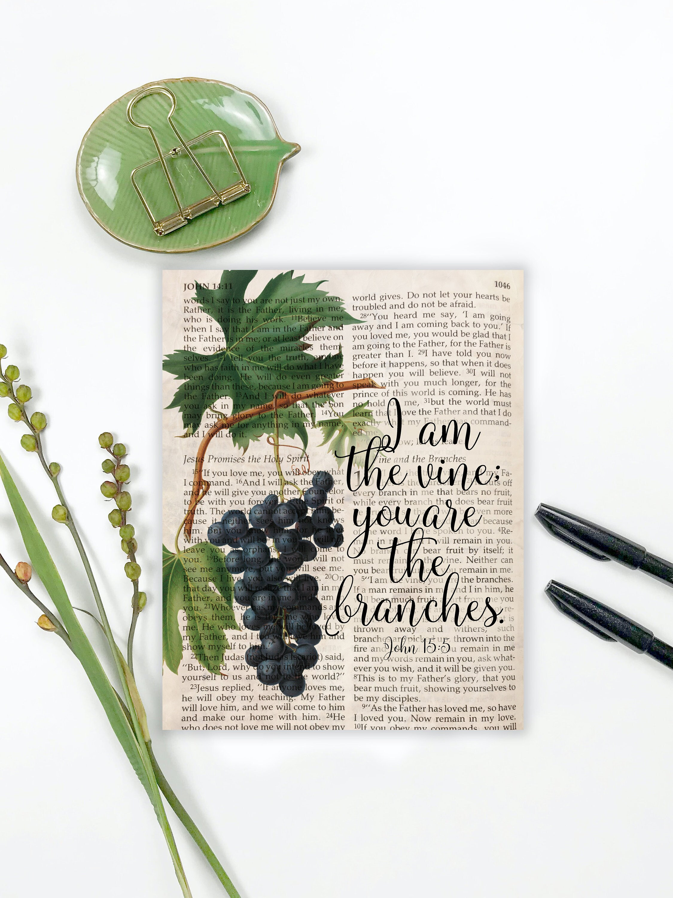 Digital Print I Am the Vine You Are the Branches Bible Etsy Canada